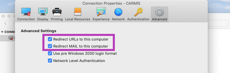 Advanced Setting Tab